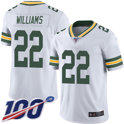 Green Bay Packers Limited White Men 22 Williams Dexter Road Jersey Nike NFL 100th Season Vapor Untouchable
